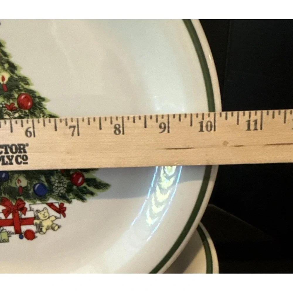 Mount Clemens Pottery Christmas Holiday Tree Dinner Plate Plates 10